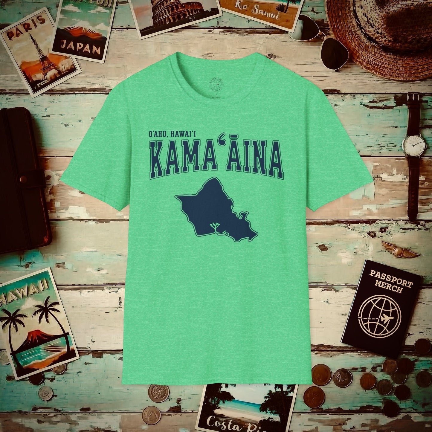 Classic University (Kamaaina Edition), Oahu, Hawaii T-Shirt Heather Irish Green / S