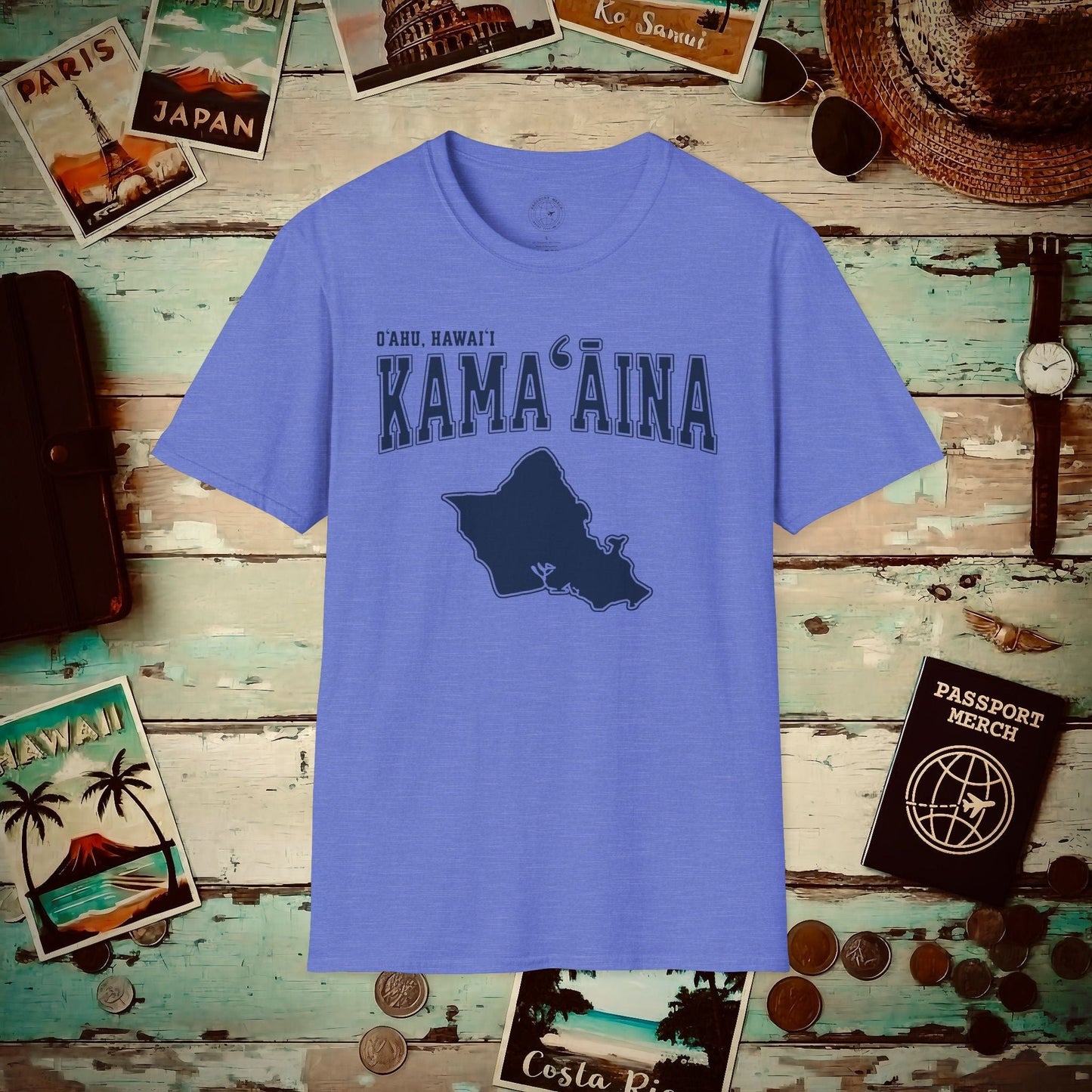 Classic University (Kamaaina Edition), Oahu, Hawaii T-Shirt Heather Royal / S