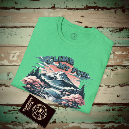 Climb Mount Fuji Japan T-Shirt Heather Irish Green / S