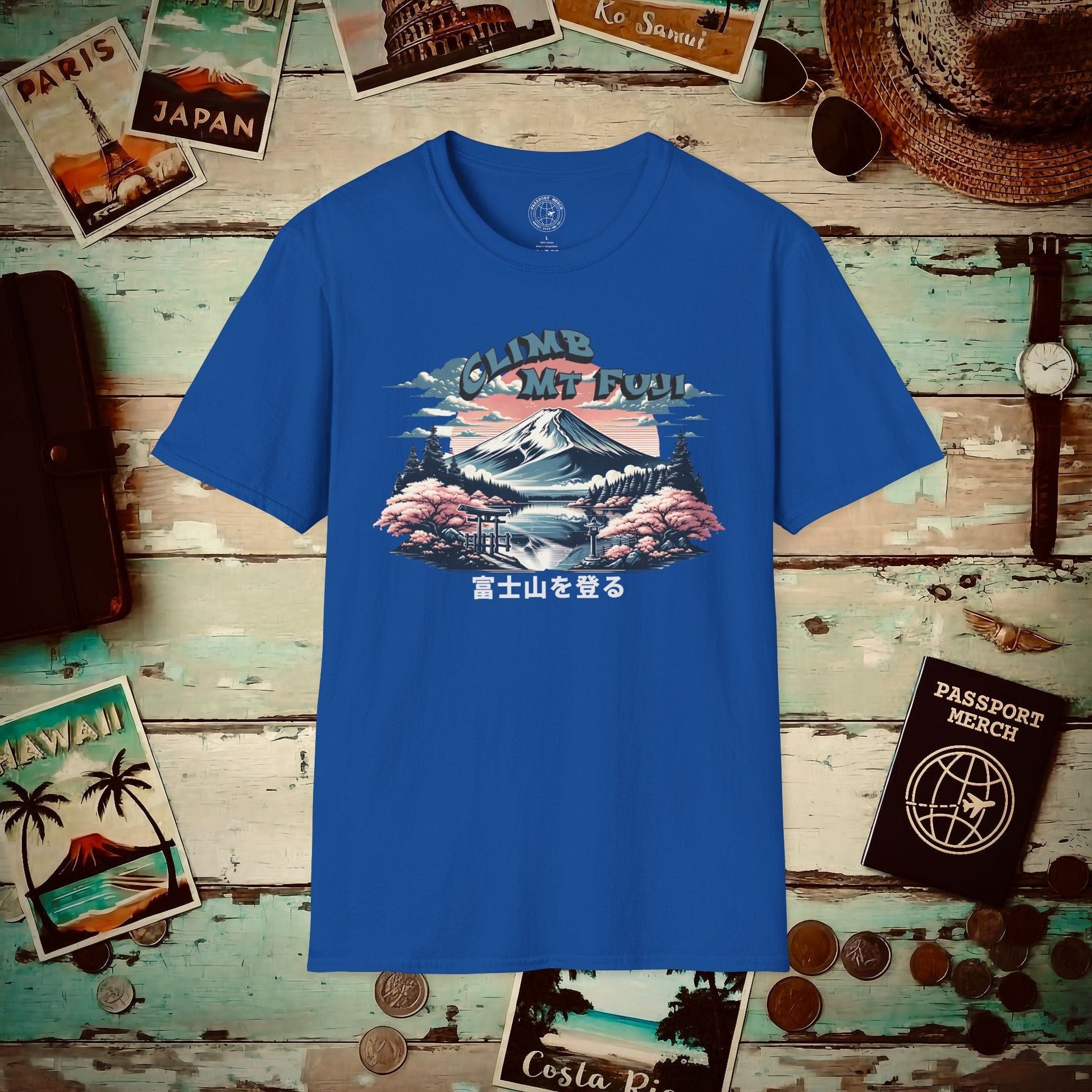 Climb Mount Fuji Japan T-Shirt Royal / S