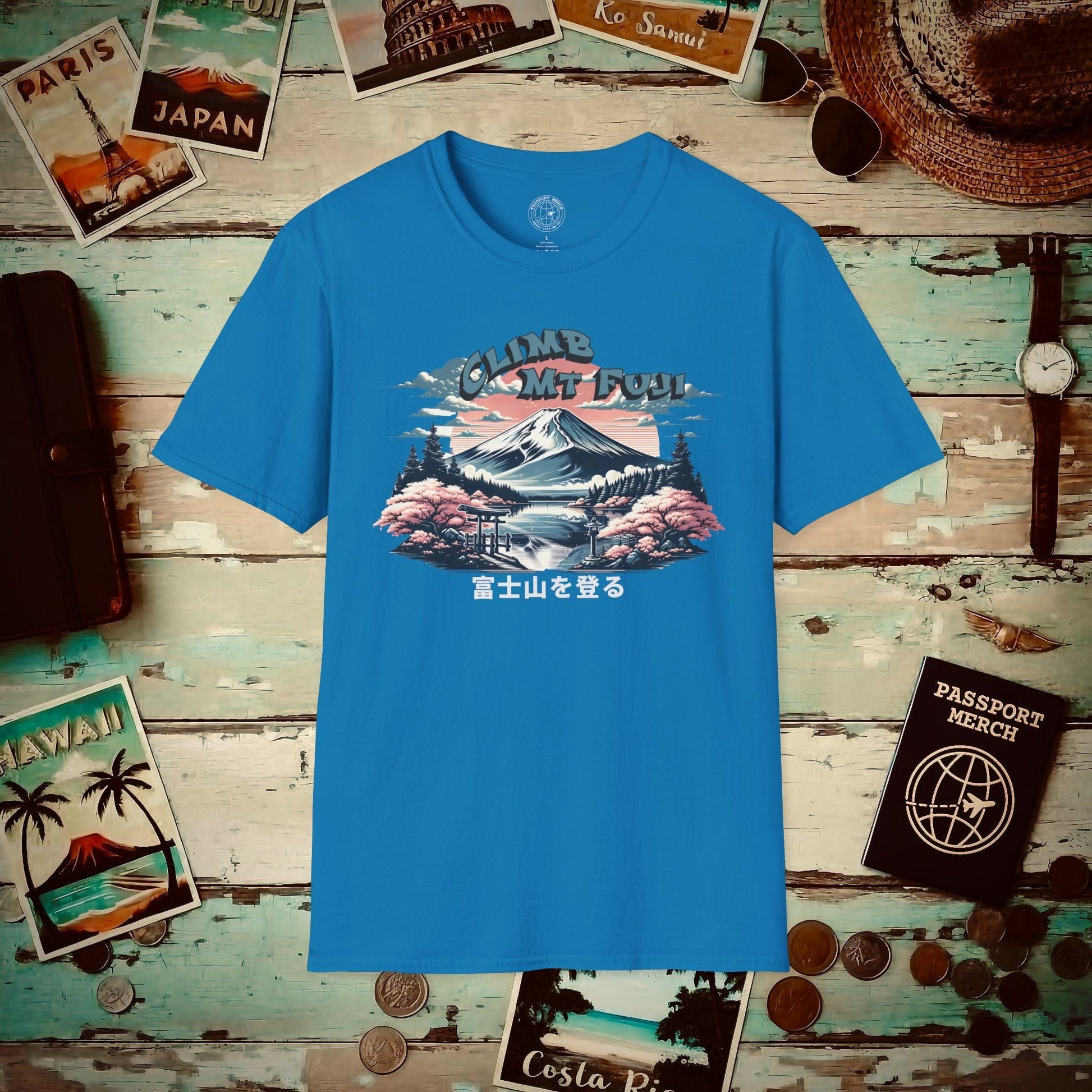 Climb Mount Fuji Japan T-Shirt Sapphire / S