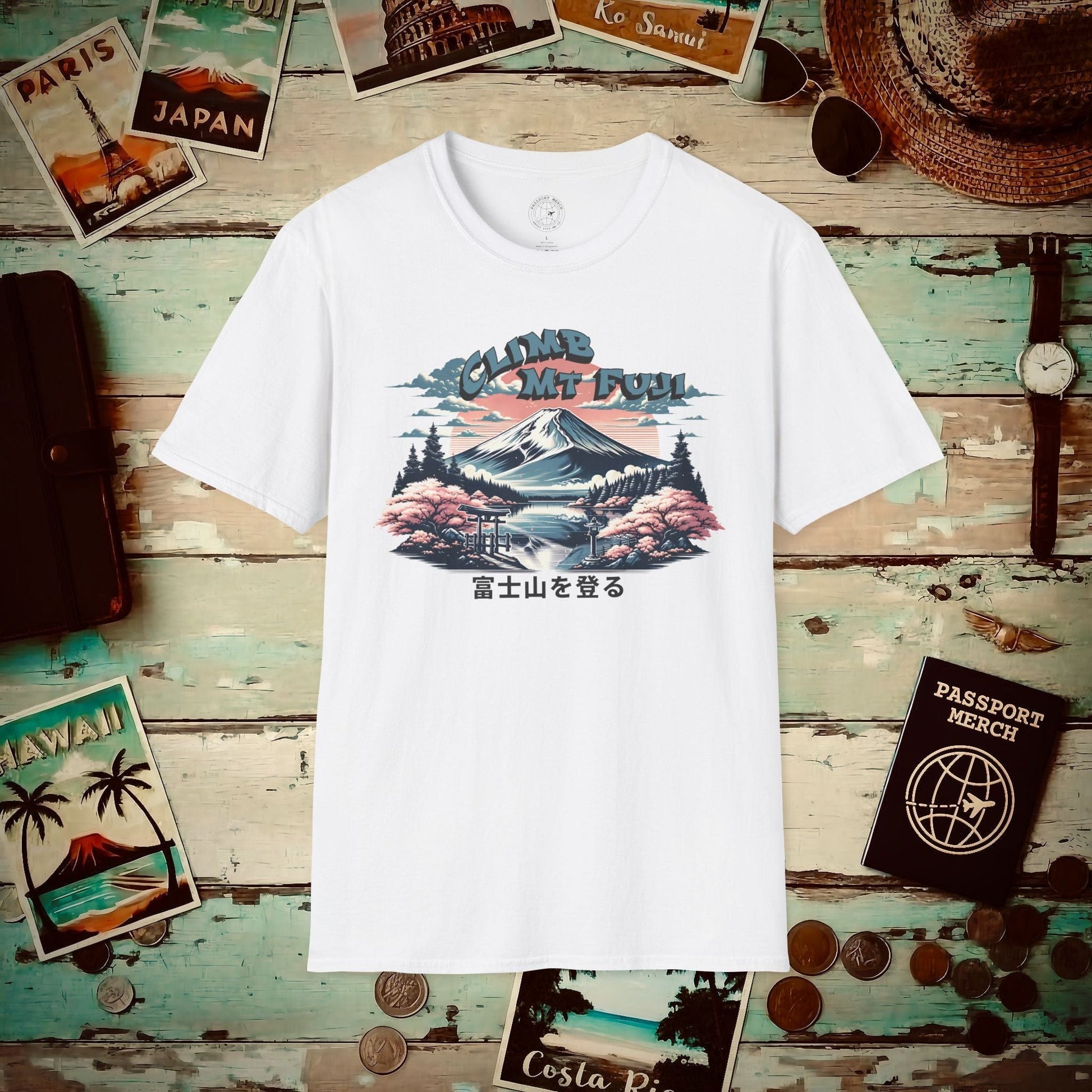 Climb Mount Fuji Japan T-Shirt White / S