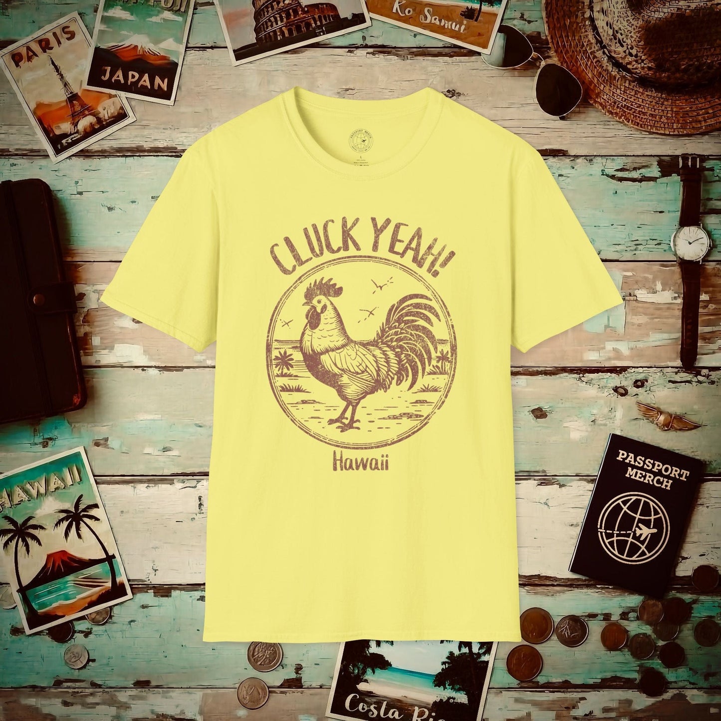 Cluck Yeah! Hawaii T-Shirt Cornsilk / S