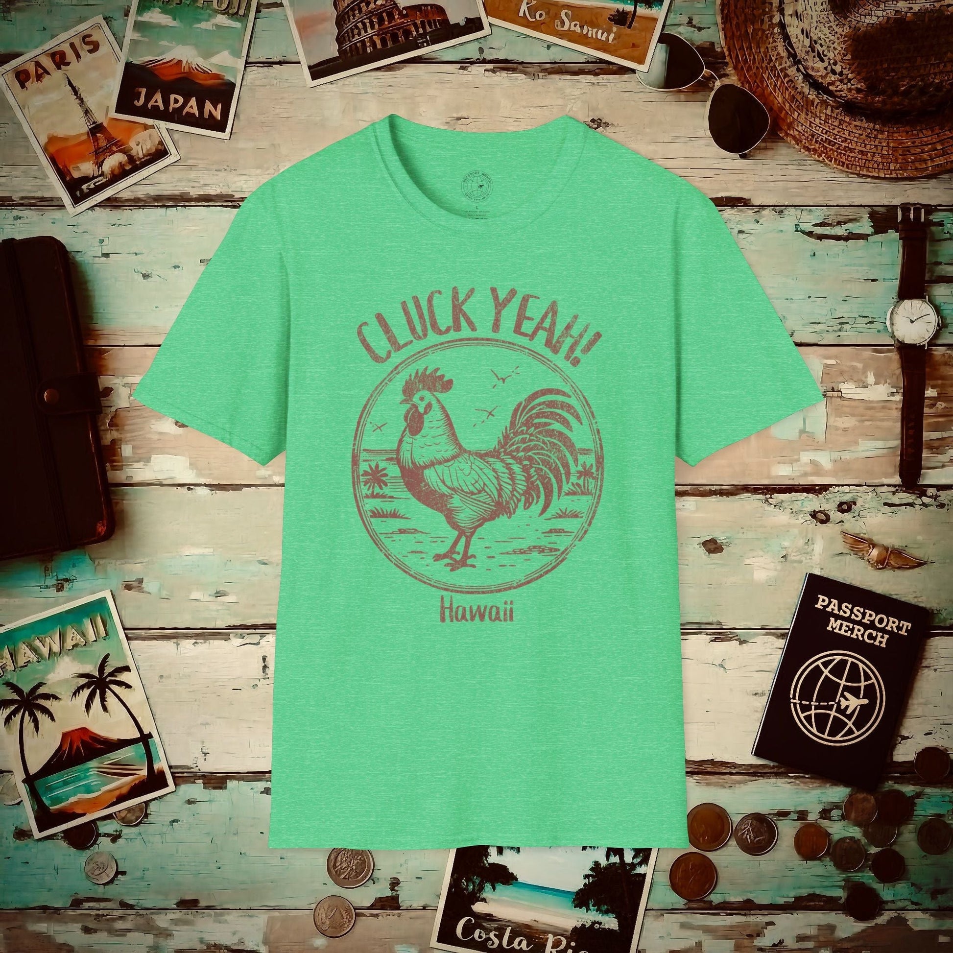 Cluck Yeah! Hawaii T-Shirt Heather Irish Green / S