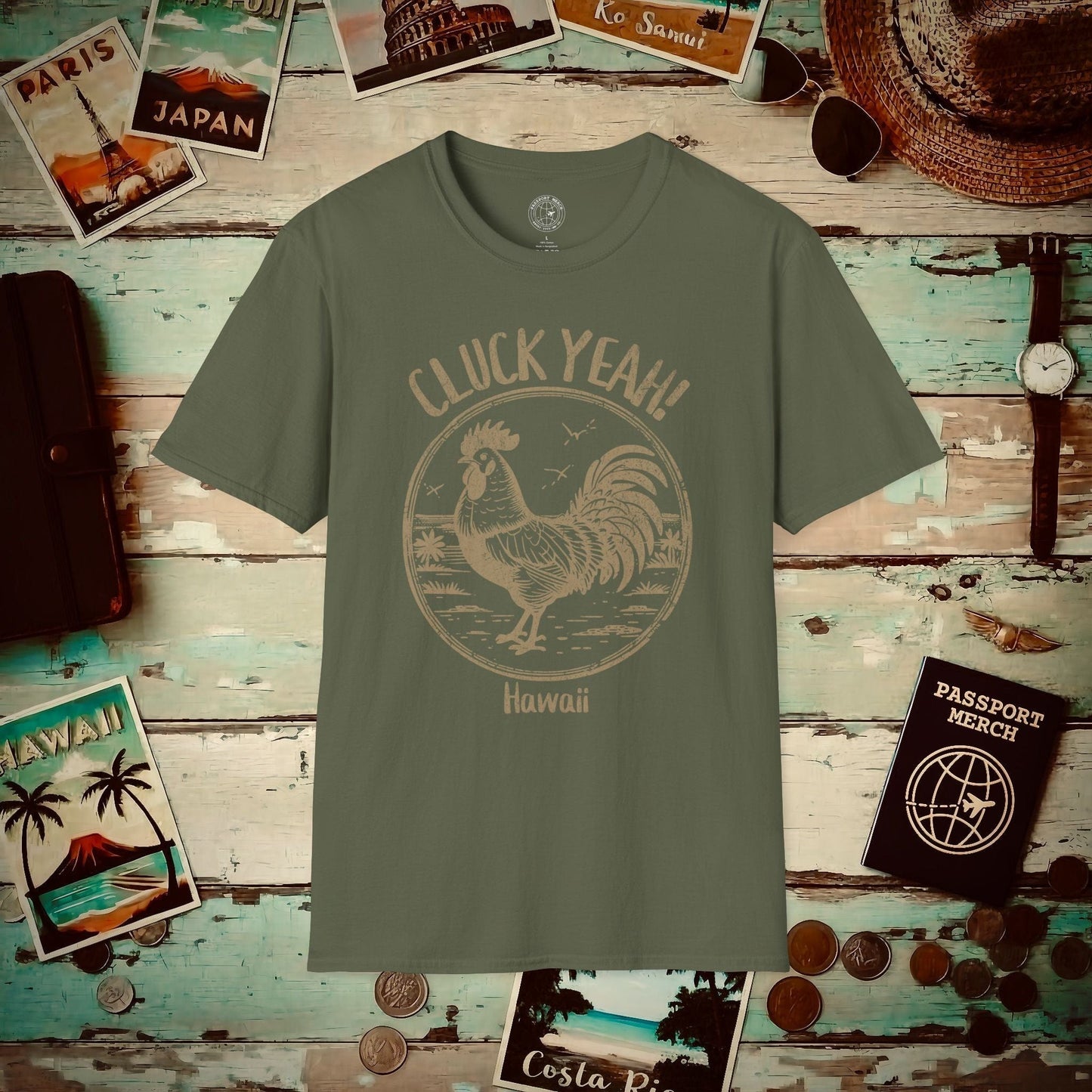 Cluck Yeah! Hawaii T-Shirt Military Green / S