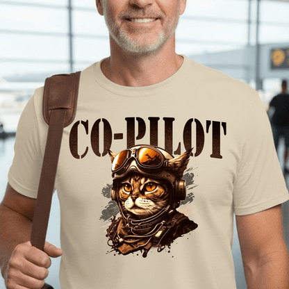 Co-Pilot Aviator Cat T-Shirt