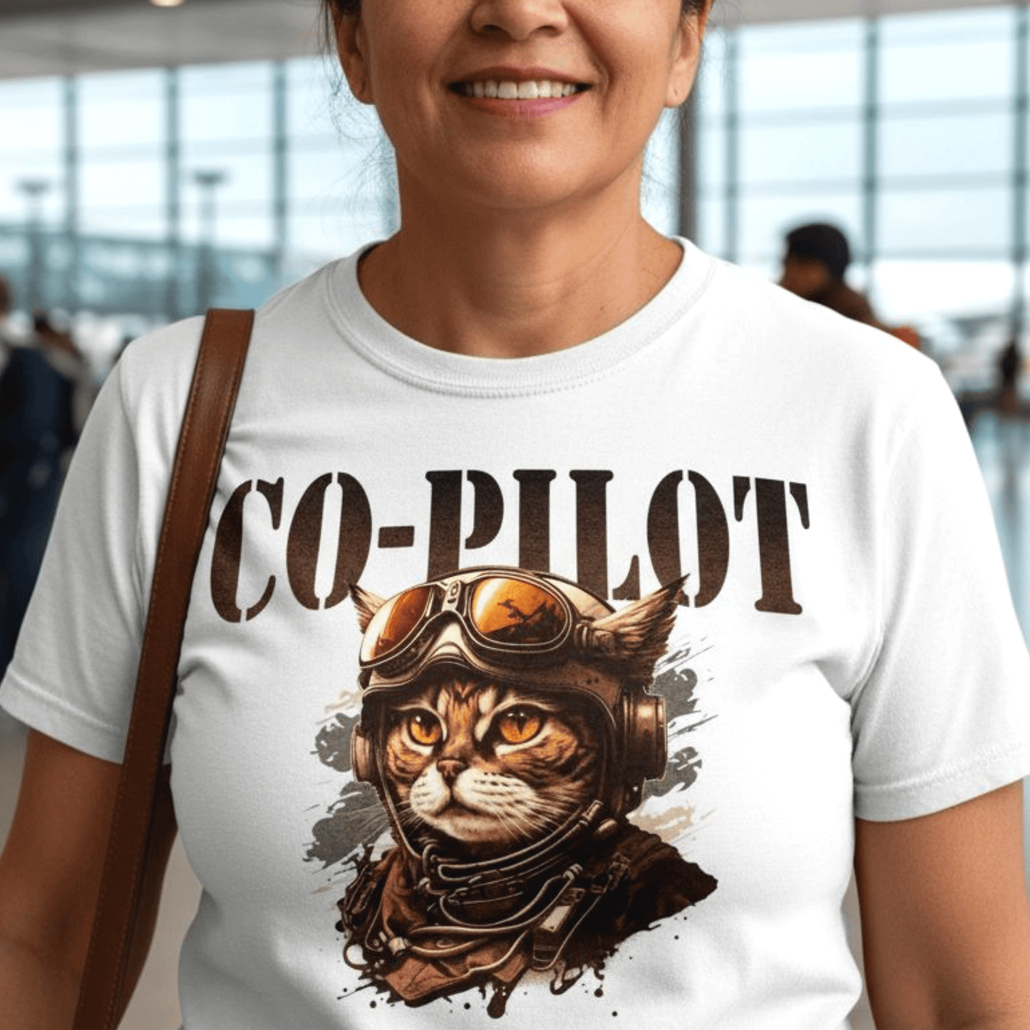 Co-Pilot Aviator Cat T-Shirt