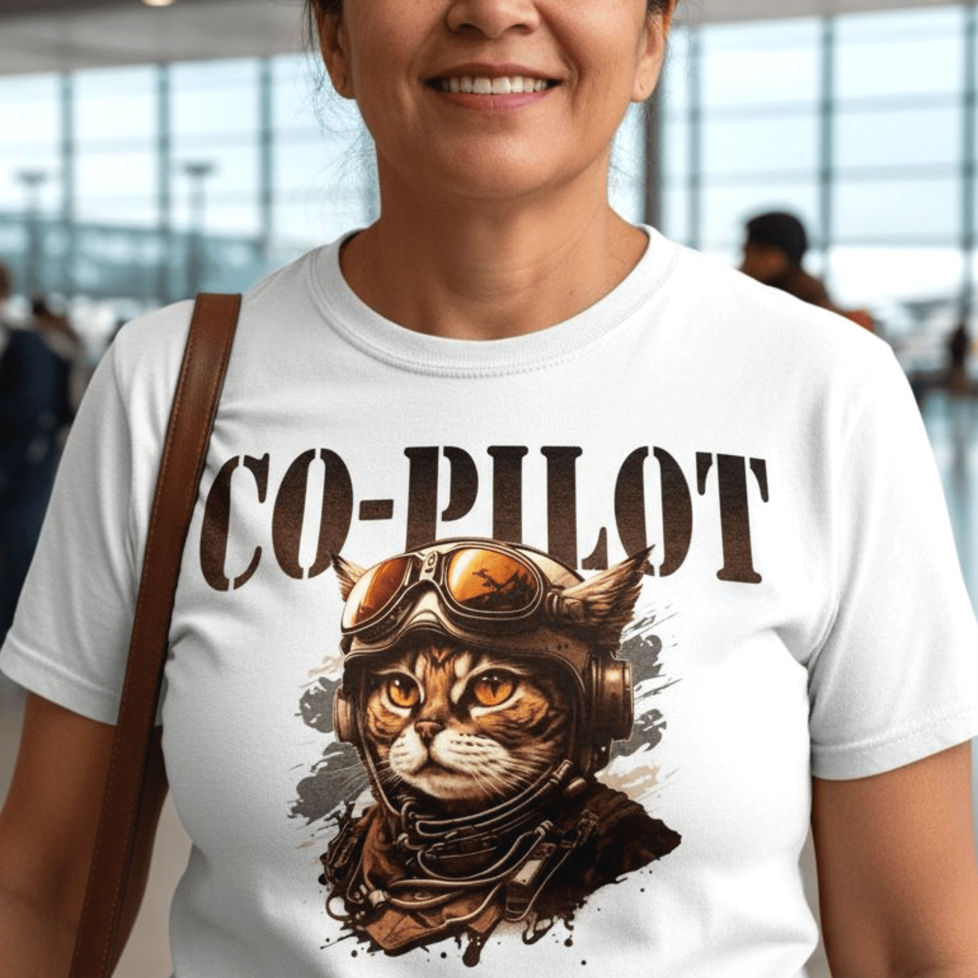 Co-Pilot Aviator Cat T-Shirt