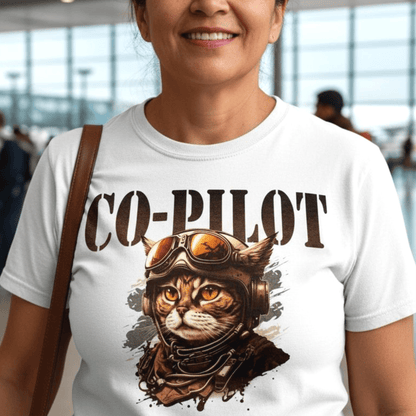 Co-Pilot Aviator Cat T-Shirt