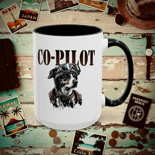 Co-Pilot Aviator Dog 15oz Mug Black / 15oz