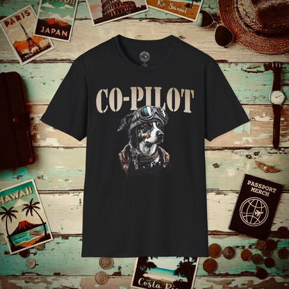 Co-Pilot Aviator Dog T-Shirt Black / S