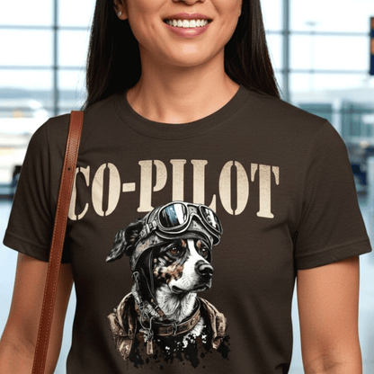 Co-Pilot Aviator Dog T-Shirt Dark Chocolate / S
