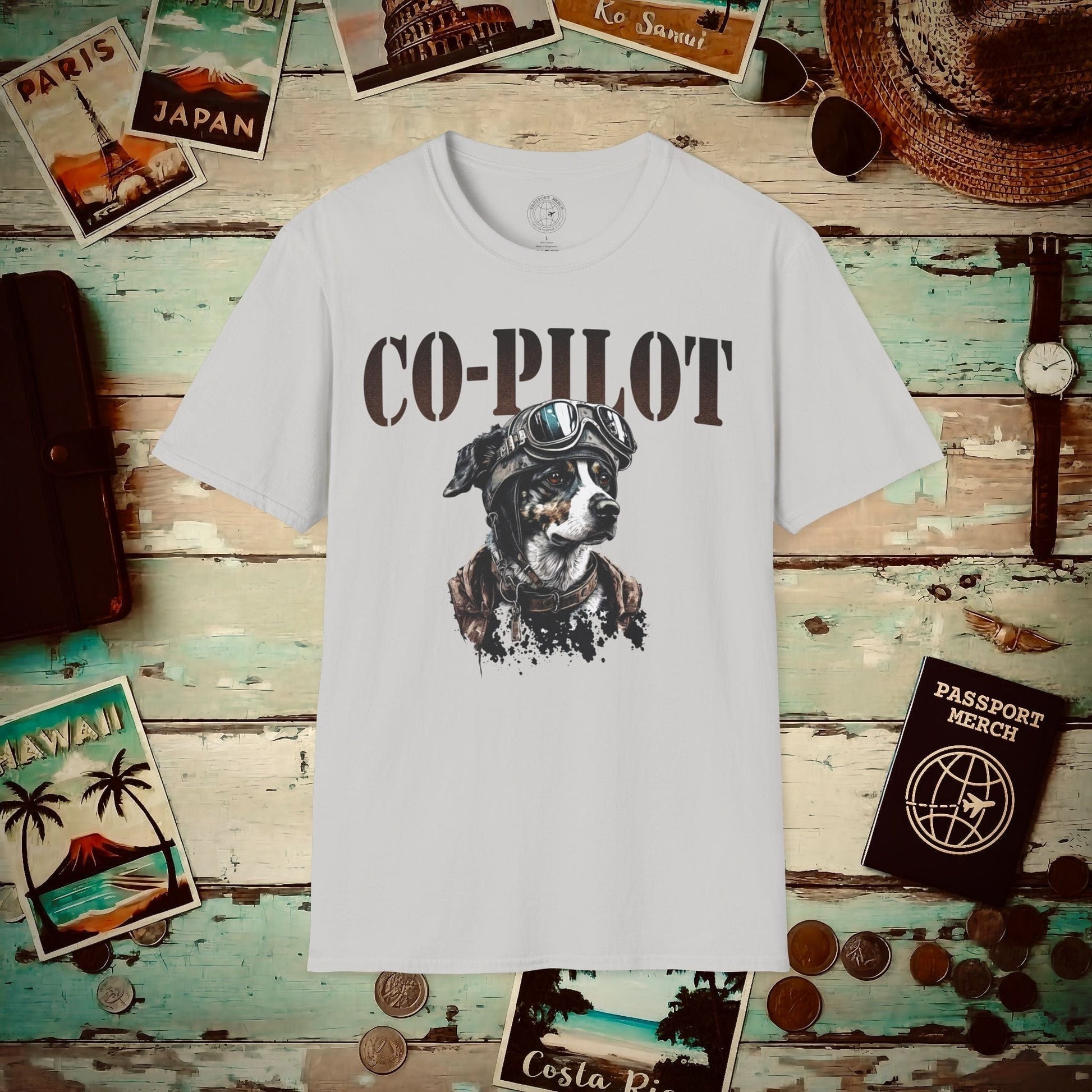 Co-Pilot Aviator Dog T-Shirt Ice Grey / S