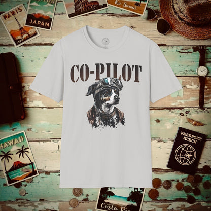 Co-Pilot Aviator Dog T-Shirt Ice Grey / S