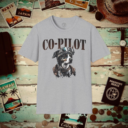 Co-Pilot Aviator Dog T-Shirt Sport Grey / S