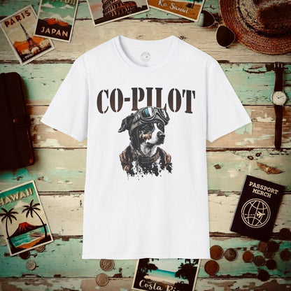 Co-Pilot Aviator Dog T-Shirt White / S
