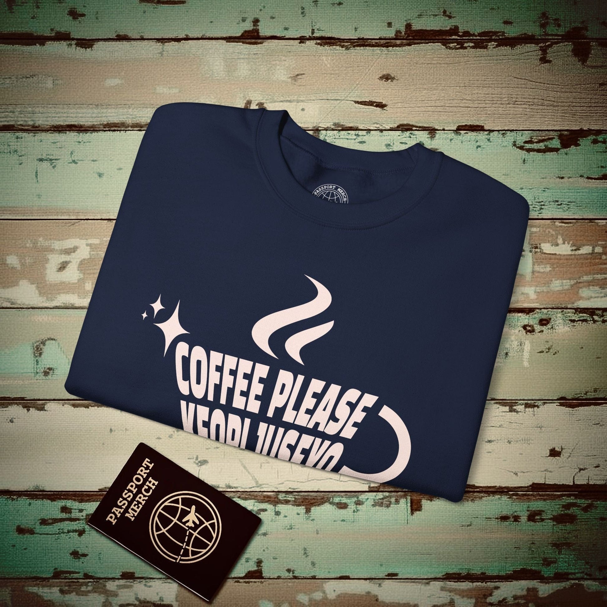 Coffee Please. Keopi Juseyo. Korea Crewneck Navy / S
