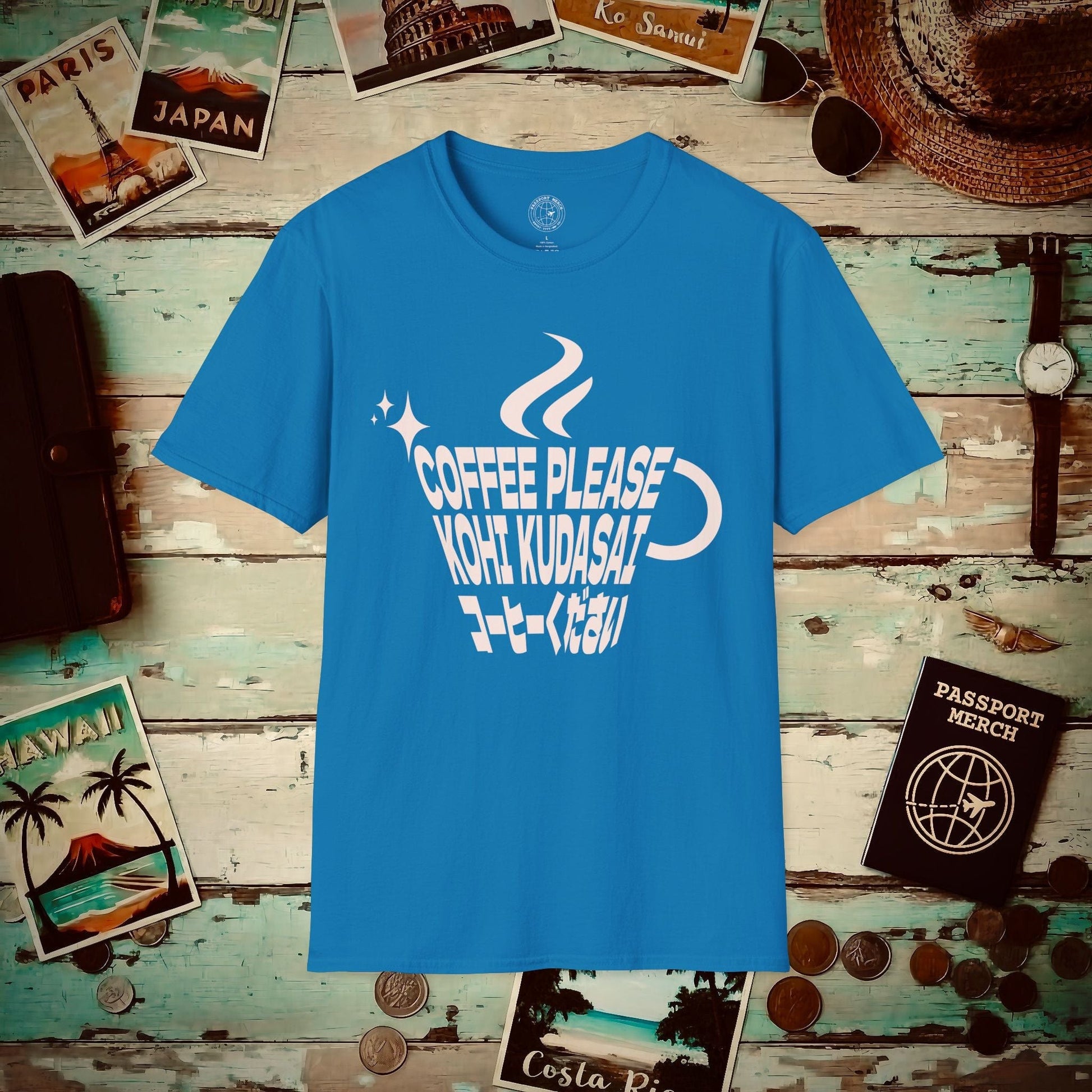 Coffee Please. Kohi Kudasai. Japan T-Shirt Sapphire / S