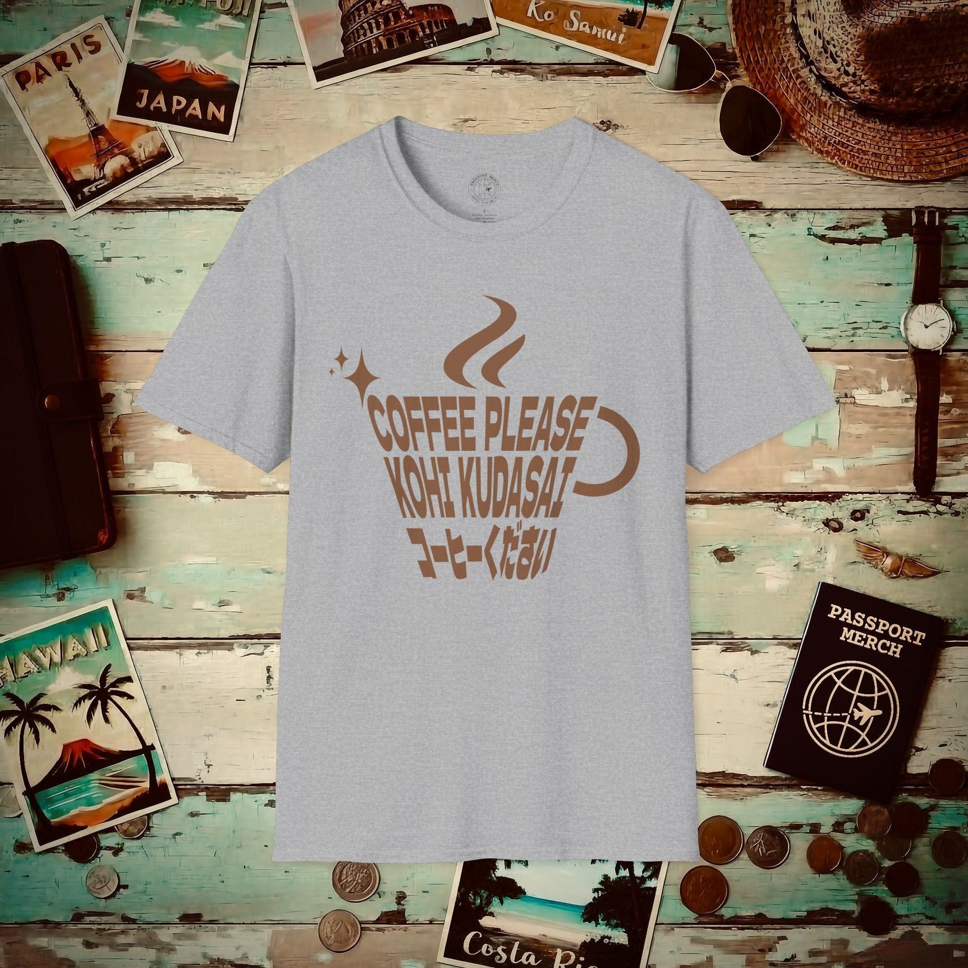 Coffee Please. Kohi Kudasai. Japan T-Shirt Sport Grey / S