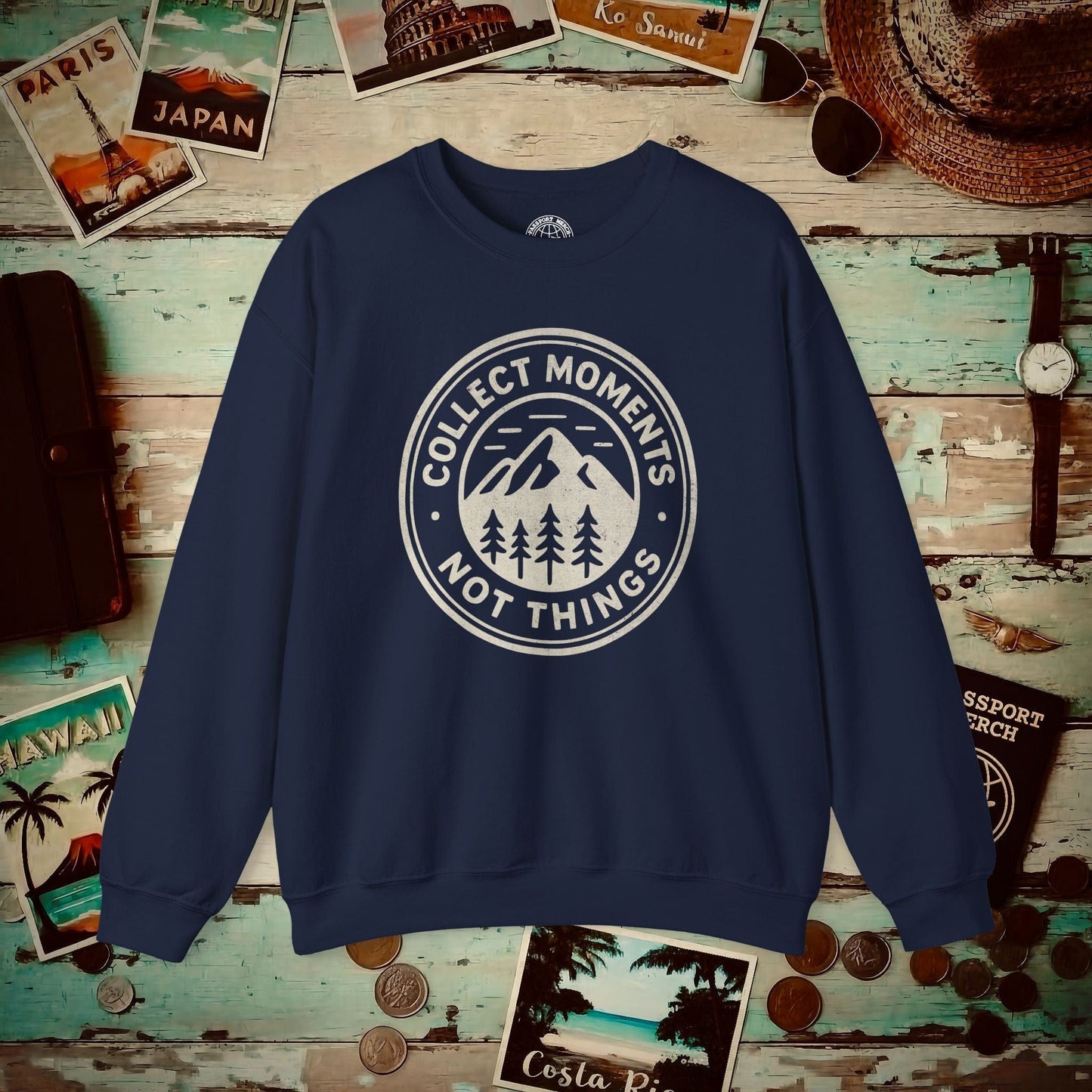 Collect Moments Not Things Vintage Crewneck Navy / S