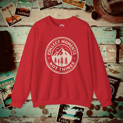 Collect Moments Not Things Vintage Crewneck Red / S