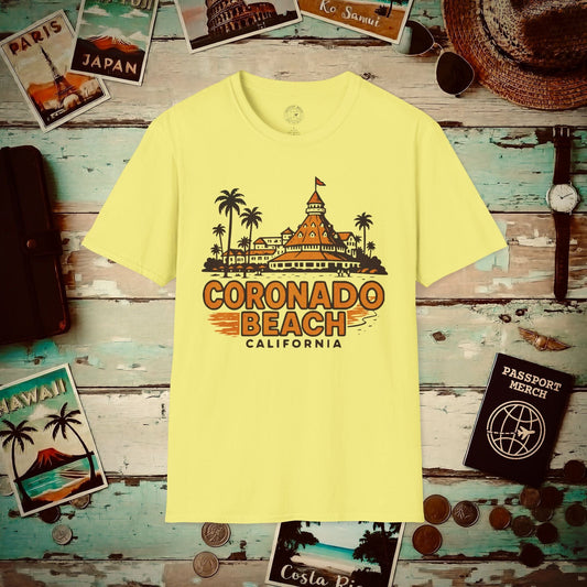 Coronado Beach, California - 80's Vintage T-Shirt Cornsilk / S