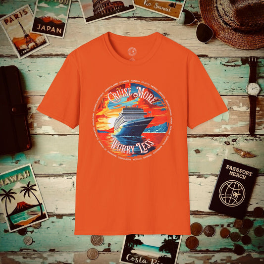Cruise More Worry Less Caribbean T-Shirt Orange / S