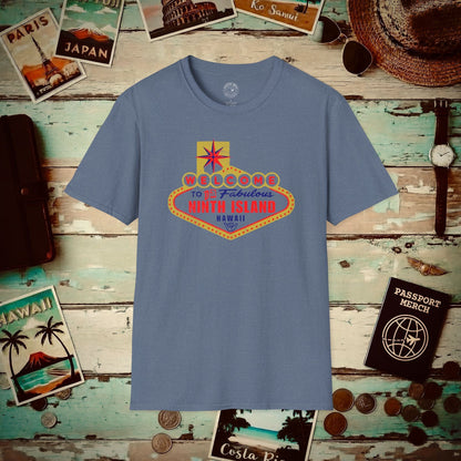 Da Fabulous Ninth Island, Hawaii (and Nevada) T-Shirt Heather Indigo / S