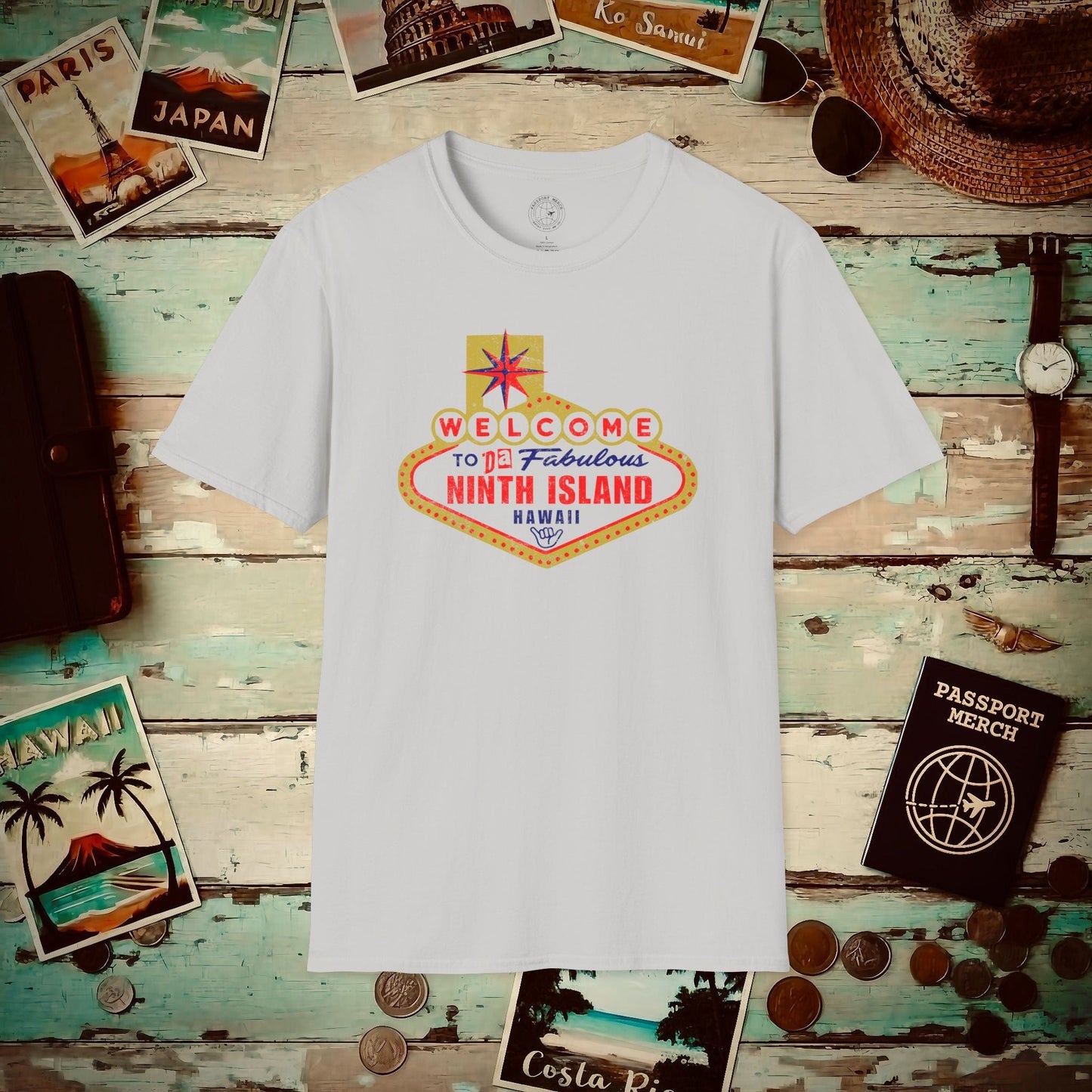 Da Fabulous Ninth Island, Hawaii (and Nevada) T-Shirt Ice Grey / S