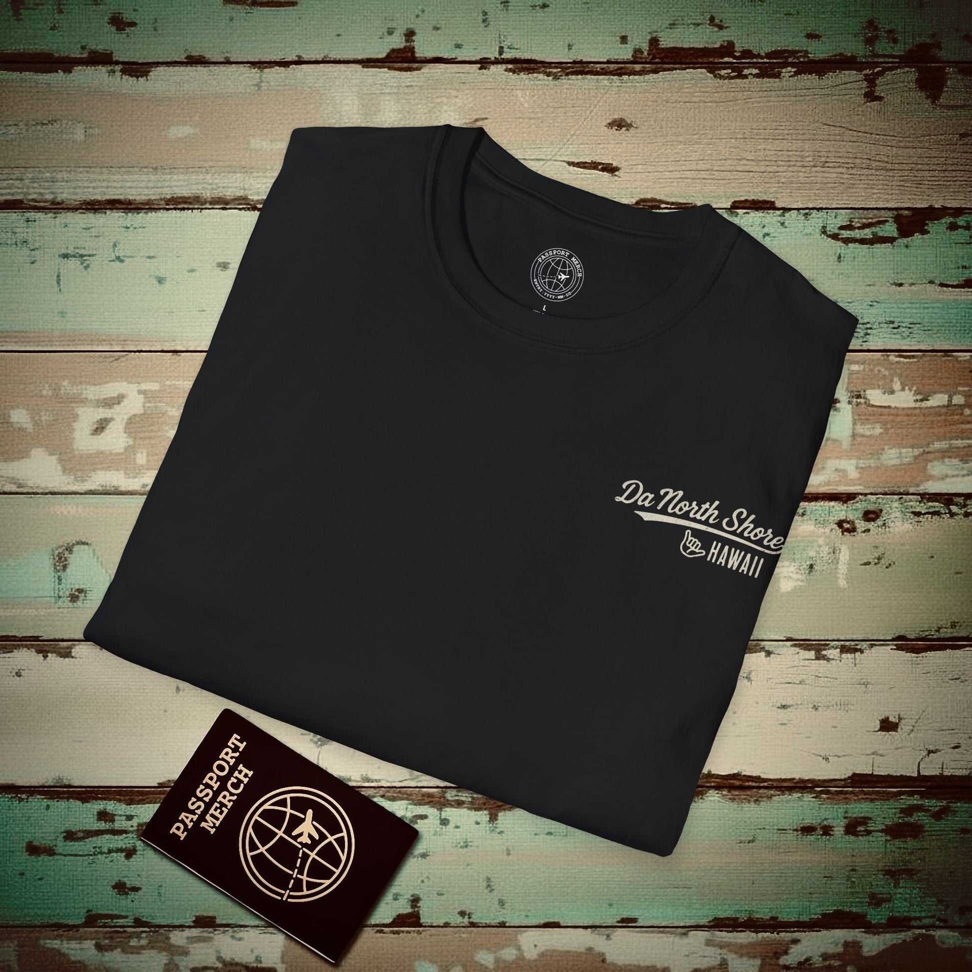 Da North Shore - Da Kine Big Waves, Hawaii, Back Print T-Shirt Black / S