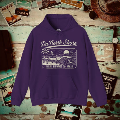 Da North Shore - Da Kine Big Waves, Hawaii Hoodie Purple / S