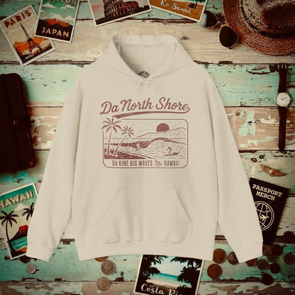 Da North Shore - Da Kine Big Waves, Hawaii Hoodie Sand / S