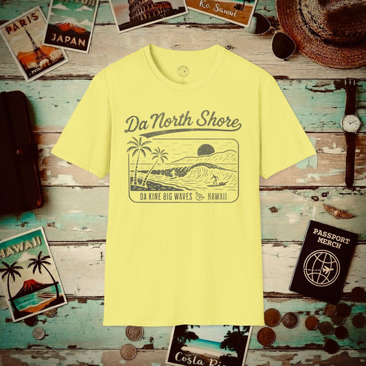 Da North Shore - Da Kine Big Waves, Hawaii T-Shirt Cornsilk / S