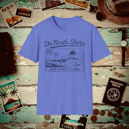 Da North Shore - Da Kine Big Waves, Hawaii T-Shirt Heather Royal / S