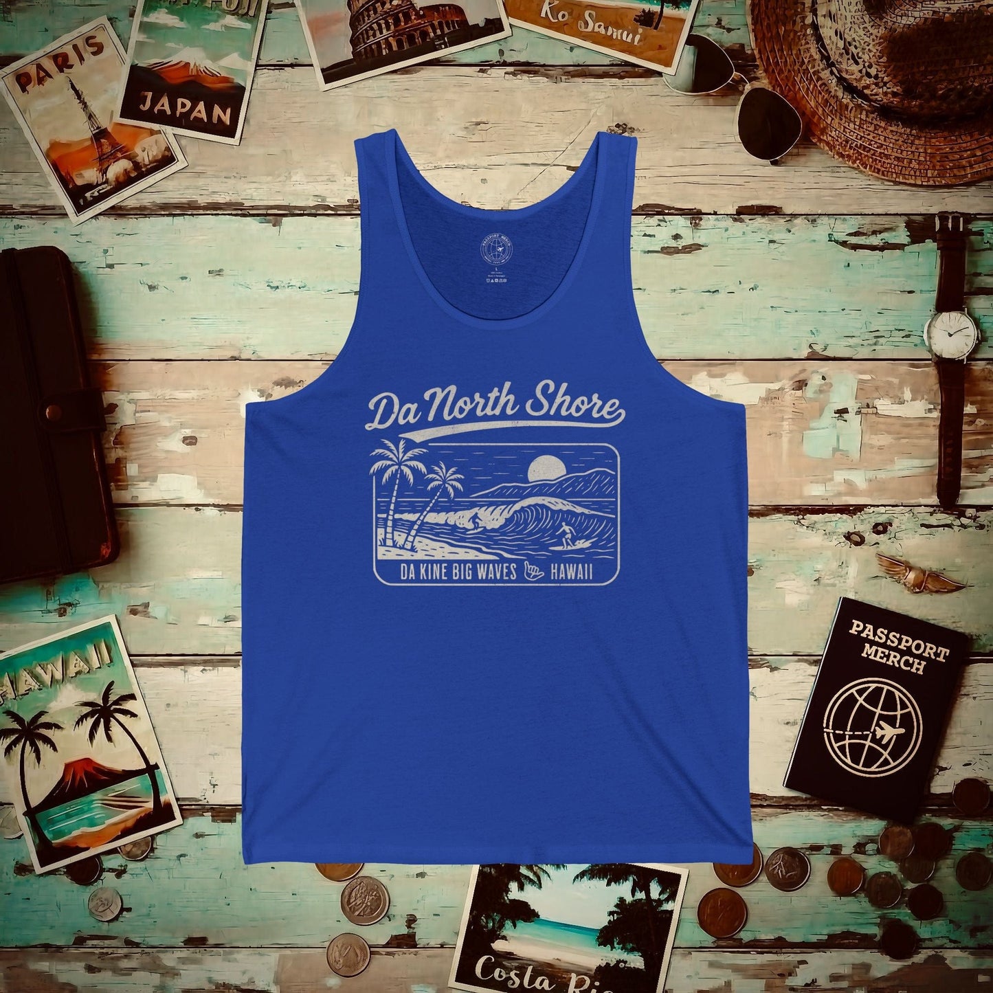 Da North Shore - Da Kine Big Waves, Hawaii Tank Top True Royal / XS
