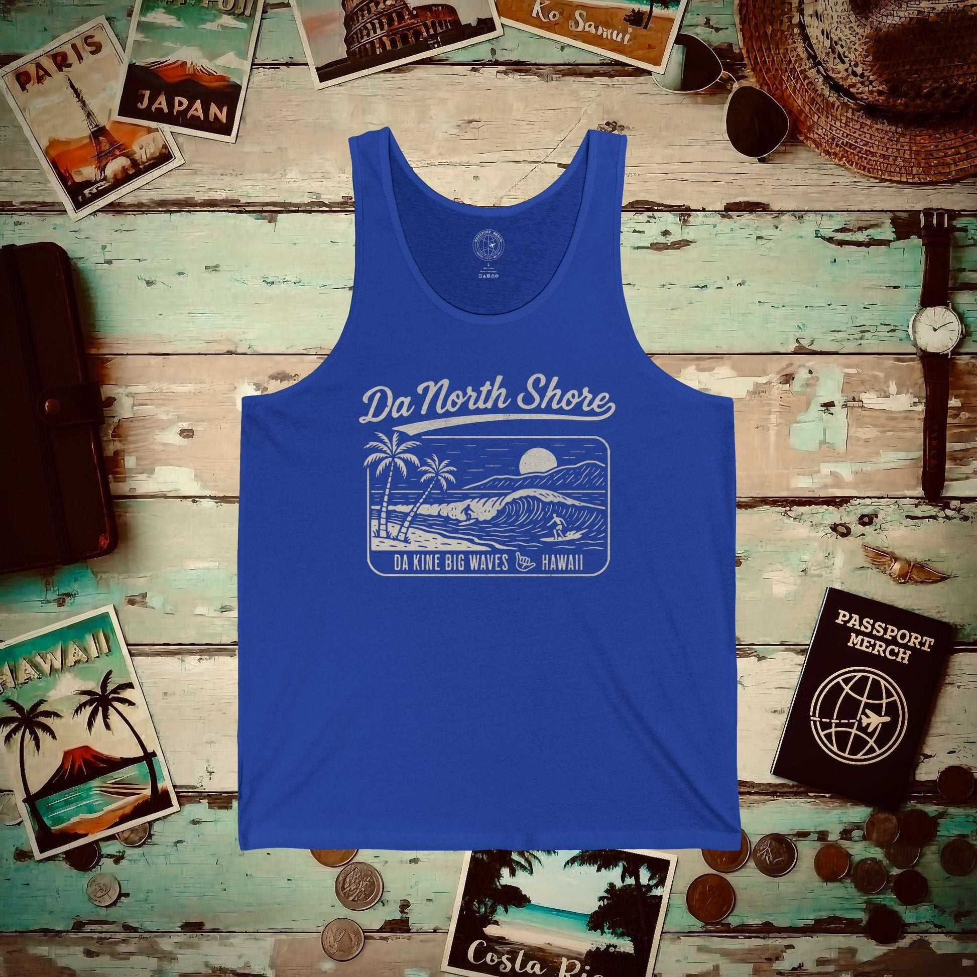 Da North Shore - Da Kine Big Waves, Hawaii Tank Top True Royal / XS