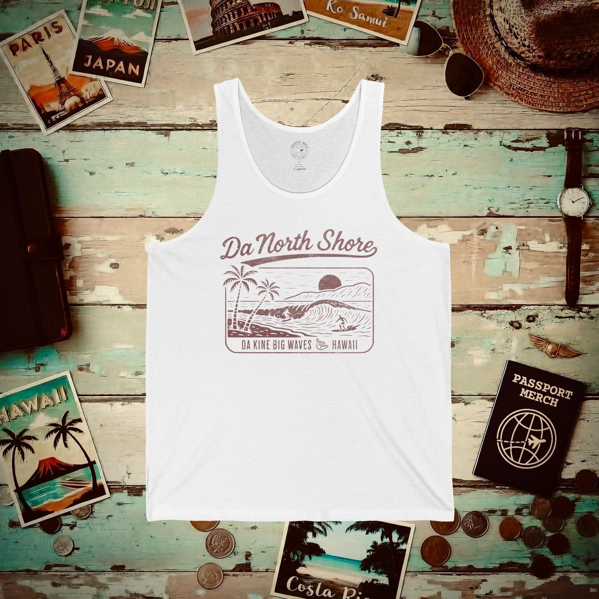 Da North Shore - Da Kine Big Waves, Hawaii Tank Top White / XS
