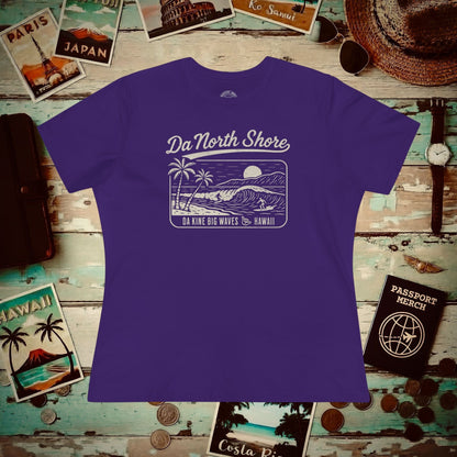 Da North Shore - Da Kine Big Waves, Hawaii, Womens Fit T-Shirt Team Purple / S