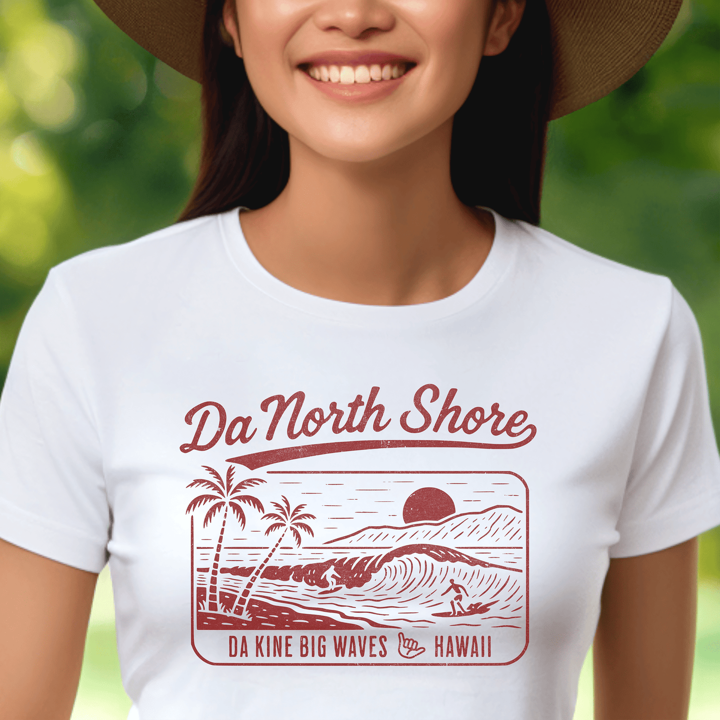 Da North Shore - Da Kine Big Waves, Hawaii, Womens Fit T-Shirt White / S