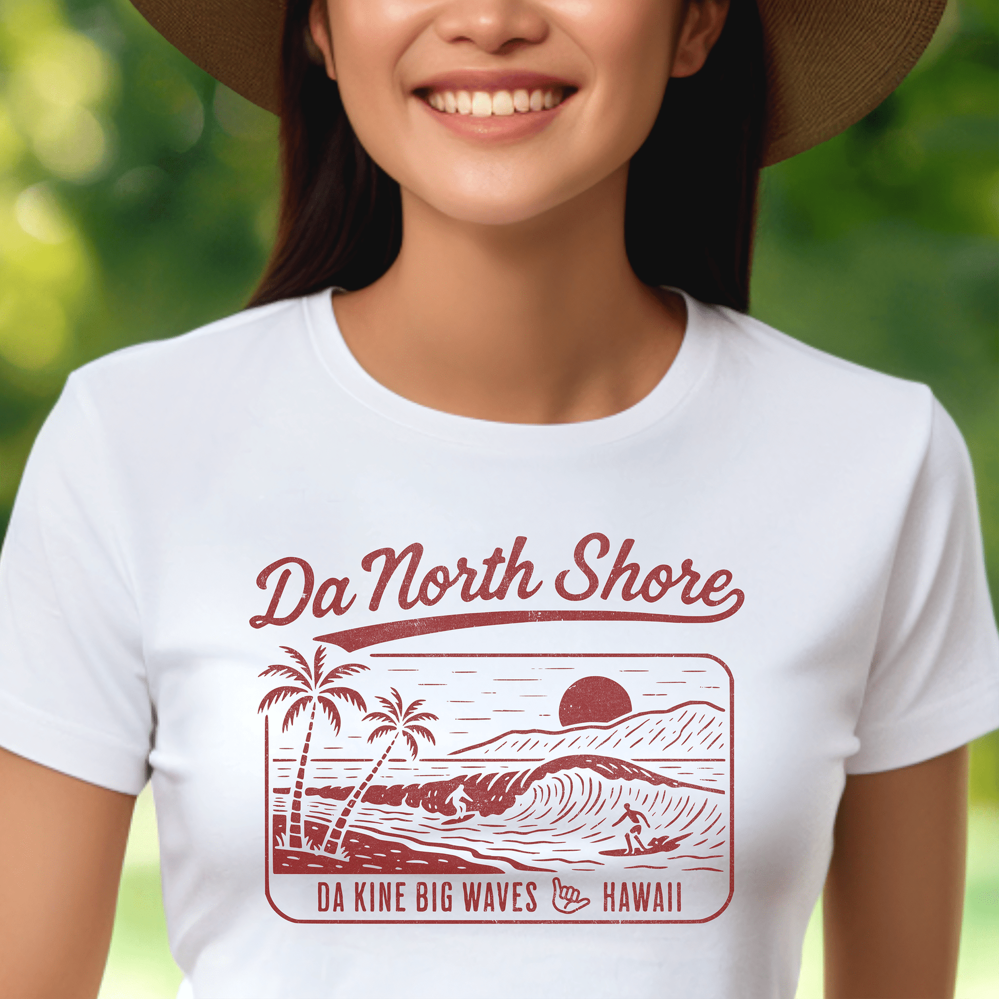 Da North Shore - Da Kine Big Waves, Hawaii, Womens Fit T-Shirt White / S