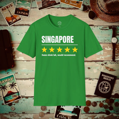 Damn Shiok Lah Five-Star Review, Singapore T-Shirt Irish Green / S