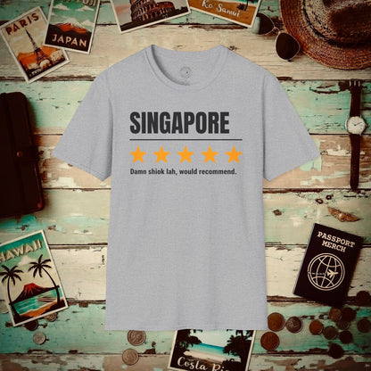 Damn Shiok Lah Five-Star Review, Singapore T-Shirt Sport Grey / S