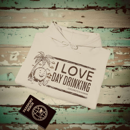Day Drinking Coconuts in Hawaii Hoodie Sand / S