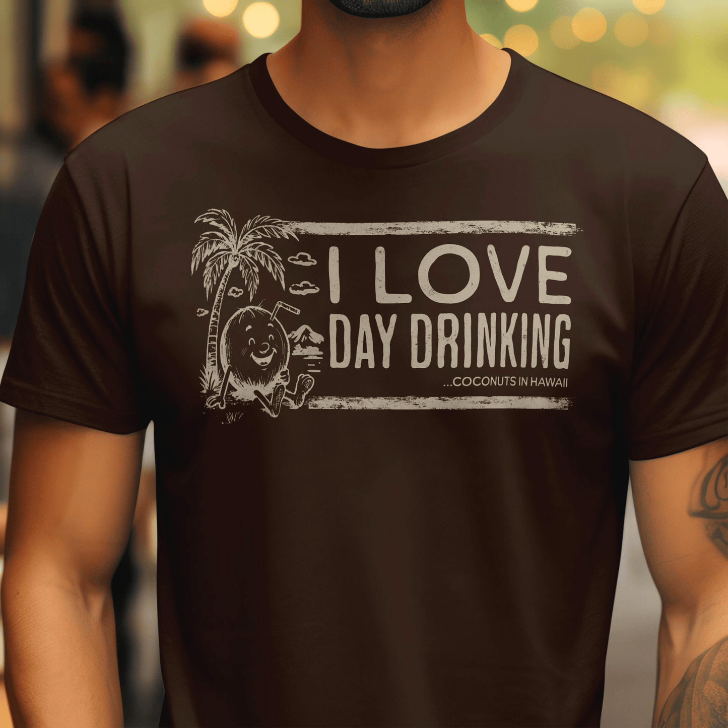 Day Drinking Coconuts in Hawaii T-Shirt Dark Chocolate / S