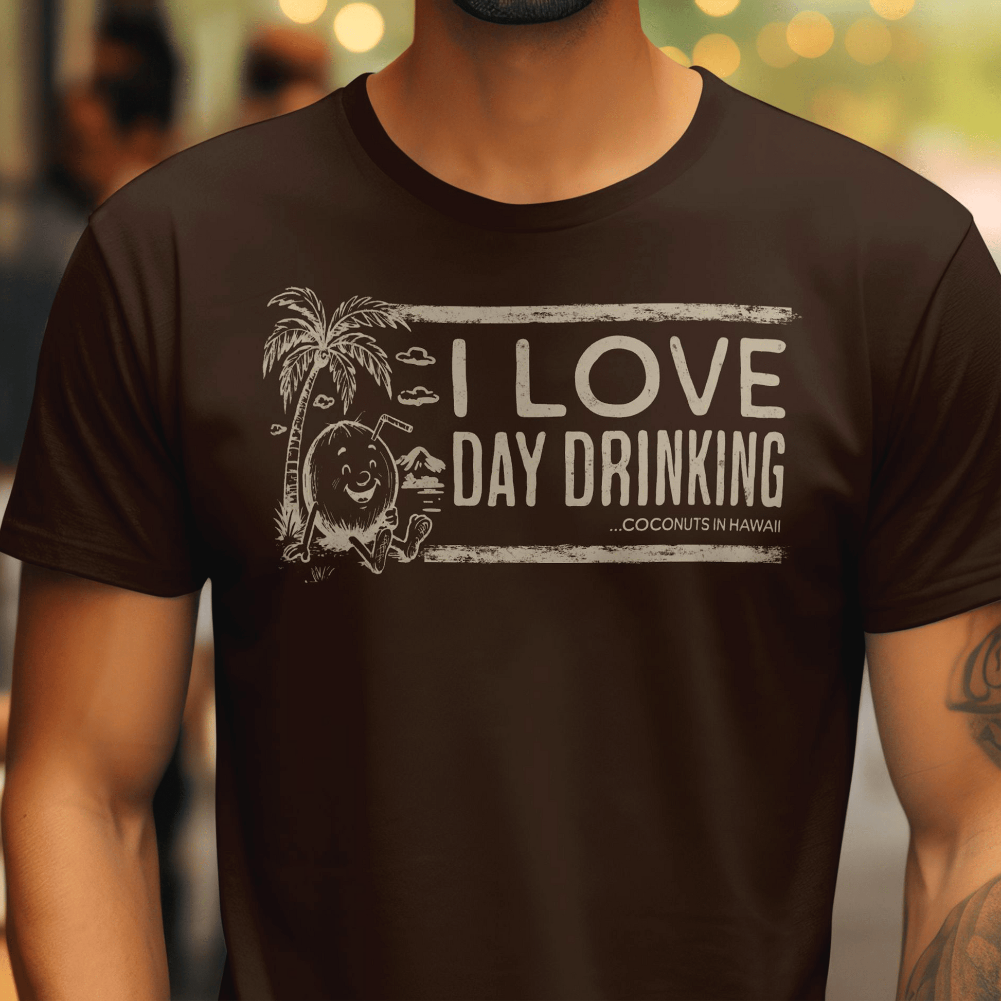 Day Drinking Coconuts in Hawaii T-Shirt Dark Chocolate / S