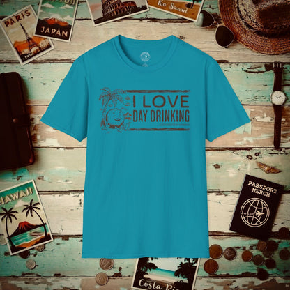 Day Drinking Coconuts in Hawaii T-Shirt Tropical Blue / S