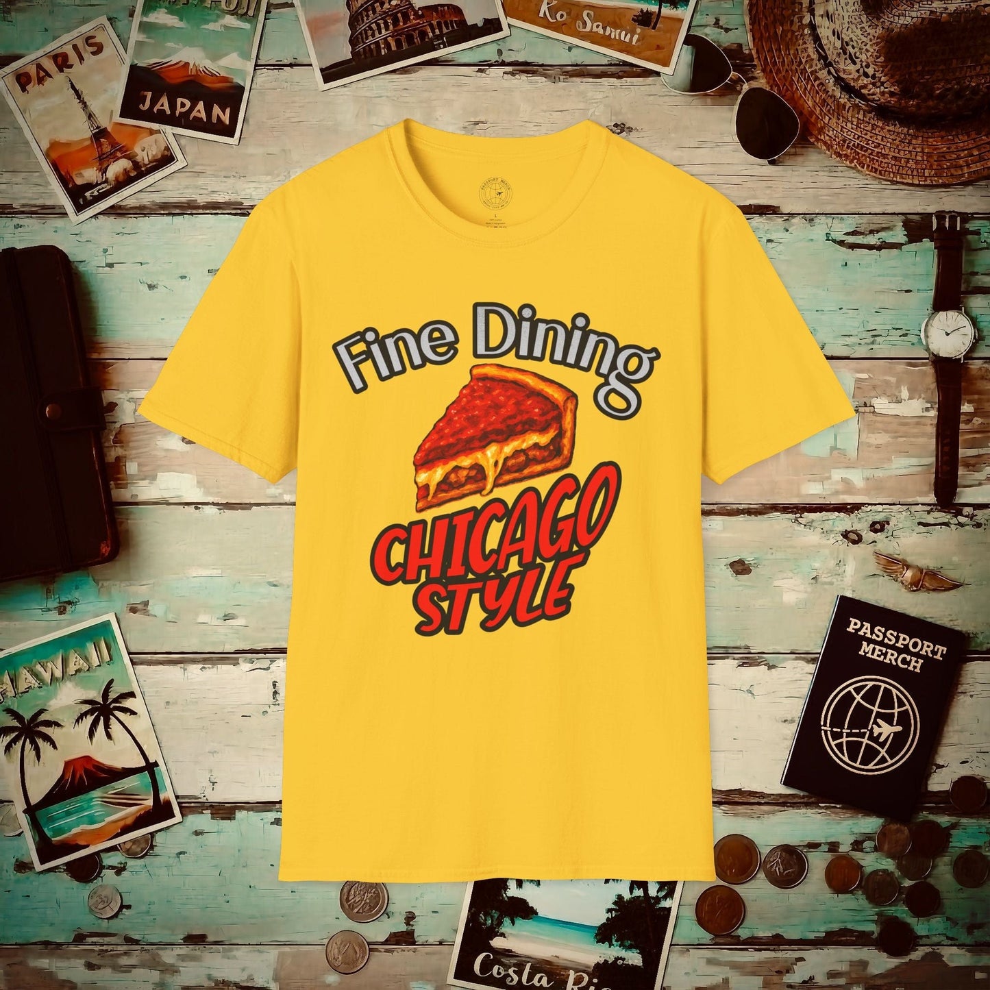 Deep Dish Pizza Fine Dining Chicago Style, Illinois T-Shirt Daisy / S