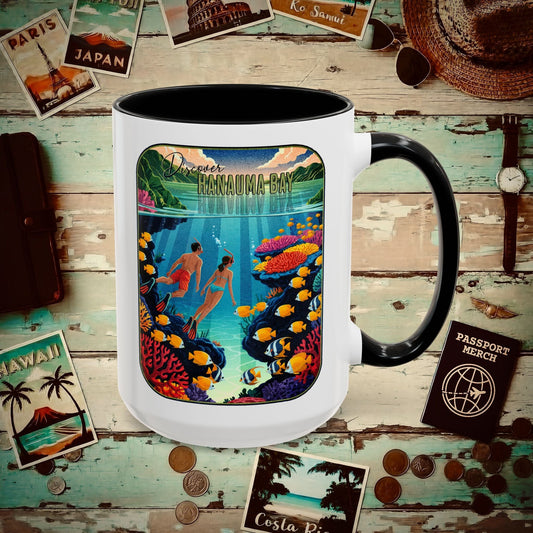 Discover Hanauma Bay, Hawaii 15oz Mug Black / 15oz