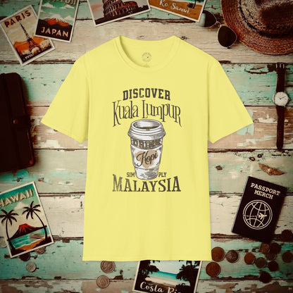 Discover Kuala Lumpur, Drink Kopi Malaysia T-Shirt Cornsilk / S