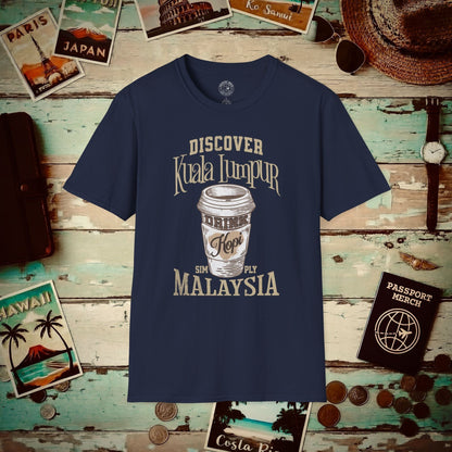 Discover Kuala Lumpur, Drink Kopi Malaysia T-Shirt Navy / S